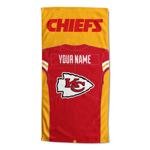 Kansas City Chiefs Personalized Jersey Beach Towel