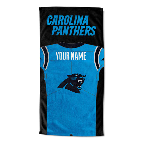 Carolina Panthers Personalized Jersey Beach Towel