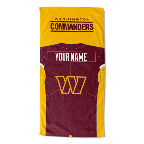Washington Commanders Personalized Jersey Beach Towel