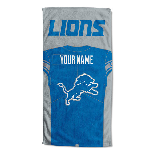 Detroit Lions Personalized Jersey Beach Towel