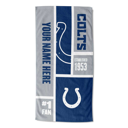 Indianapolis Colts Personalized Colorblock Beach Towel