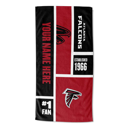 Atlanta Falcons Personalized Colorblock Beach Towel