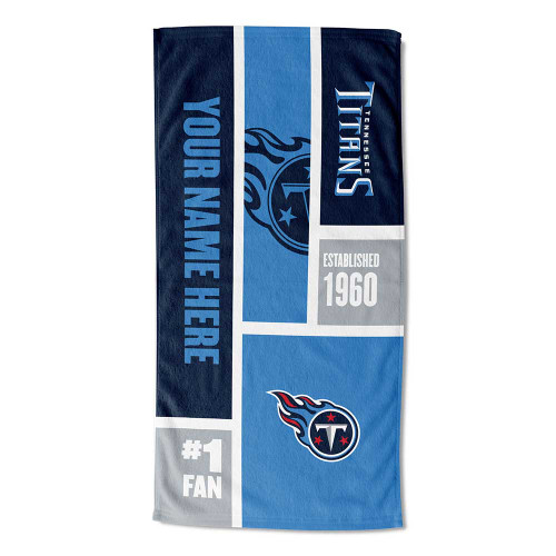 Tennessee Titans Personalized Colorblock Beach Towel