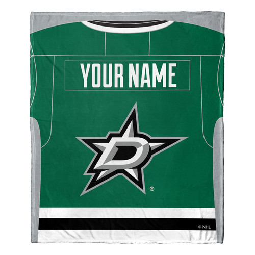 Dallas Stars Personalized Jersey Silk Touch Throw Blanket