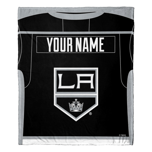 Los Angeles Kings Personalized Jersey Silk Touch Throw Blanket