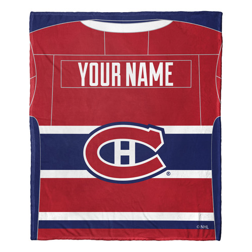 Montreal Canadiens Personalized Jersey Silk Touch Throw Blanket