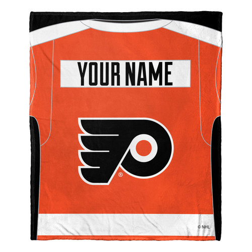 Philadelphia Flyers Personalized Jersey Silk Touch Throw Blanket