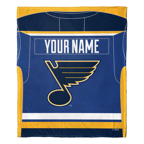 St. Louis Blues Personalized Jersey Silk Touch Throw Blanket