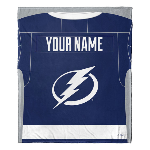 Tampa Bay Lightning Personalized Jersey Silk Touch Throw Blanket