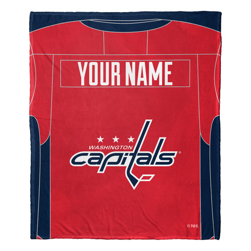 Washington Capitals Personalized Jersey Silk Touch Throw Blanket
