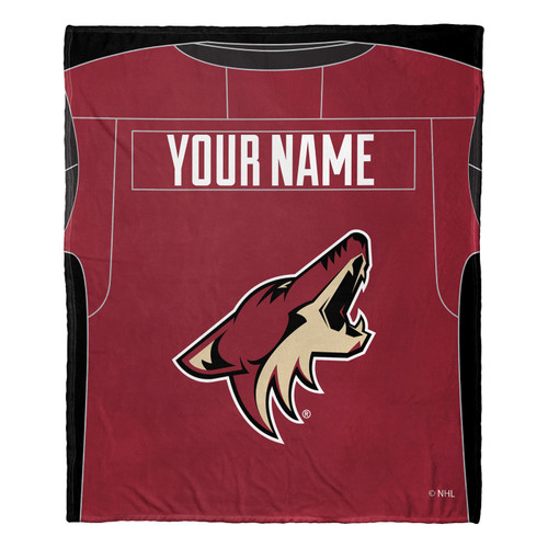 Arizona Coyotes Personalized Jersey Silk Touch Throw Blanket