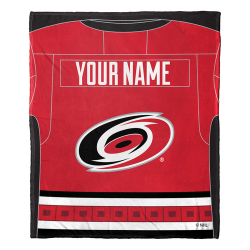 Carolina Hurricanes Personalized Jersey Silk Touch Throw Blanket