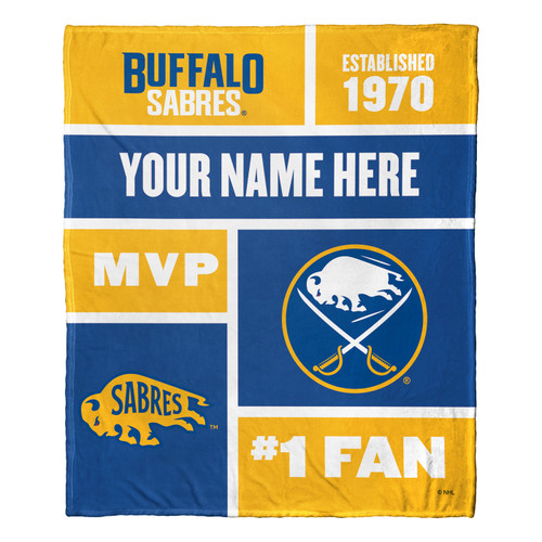 Buffalo Sabres Personalized Colorblock Silk Touch Throw Blanket
