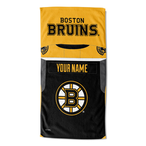 Boston Bruins Personalized Jersey Beach Towel