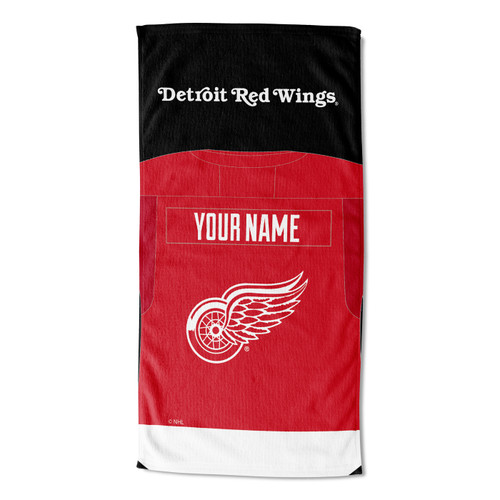 Detroit Red Wings Personalized Jersey Beach Towel