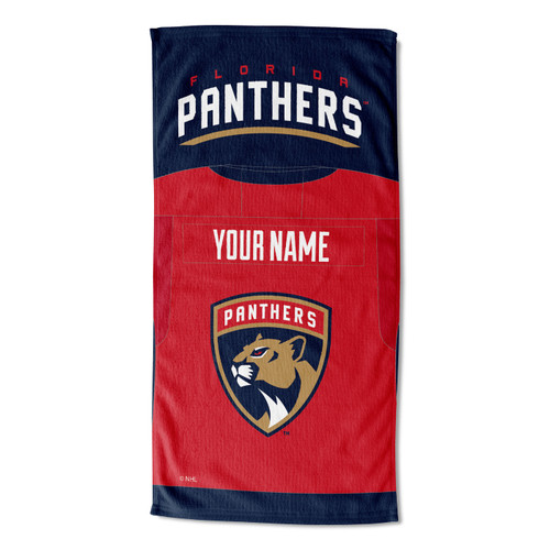 Florida Panthers Personalized Jersey Beach Towel