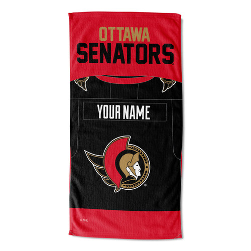 Ottawa Senators Personalized Jersey Beach Towel