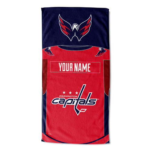 Washington Capitals Personalized Jersey Beach Towel