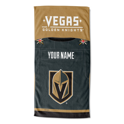 Vegas Golden Knights Personalized Jersey Beach Towel