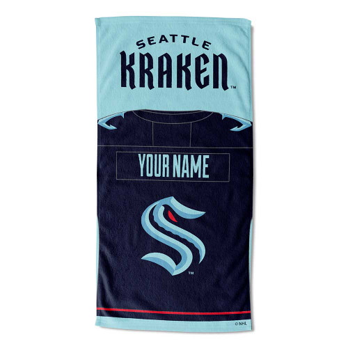 Seattle Kraken Personalized Jersey Beach Towel