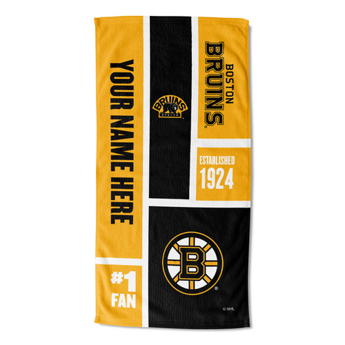 Boston Bruins Personalized Colorblock Beach Towel