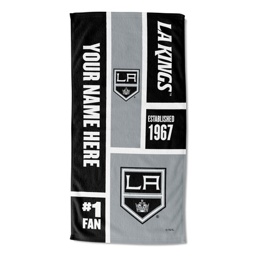 Los Angeles Kings Personalized Colorblock Beach Towel