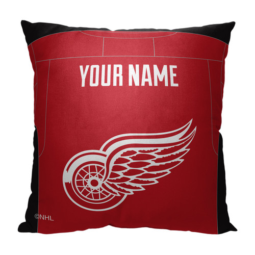 Detroit Red Wings Personalized Jersey Throw Pillow