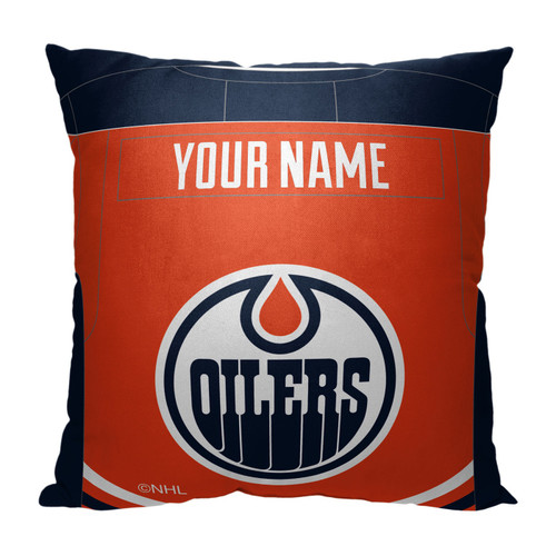 Edmonton Oilers Personalized Jersey Throw Pillow