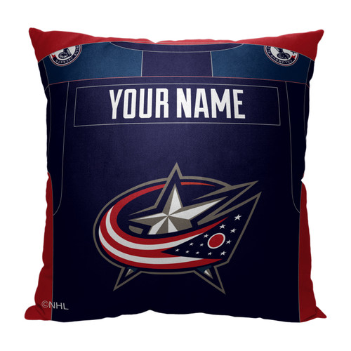 Columbus Blue Jackets Personalized Jersey Throw Pillow