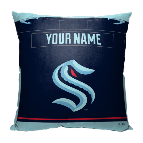 Seattle Kraken Personalized Jersey Throw Pillow