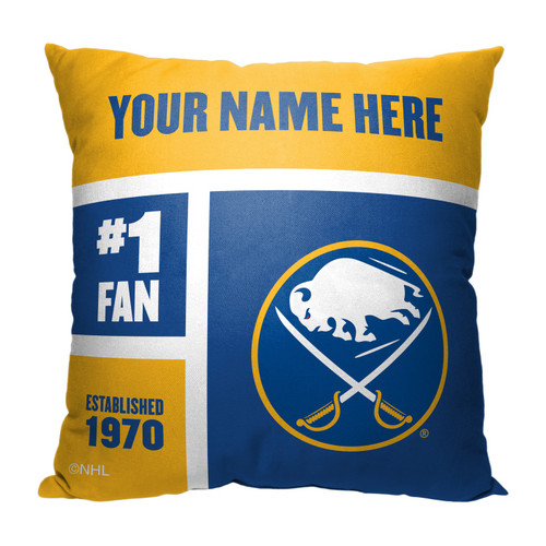 Buffalo Sabres Personalized Colorblock Throw Pillow