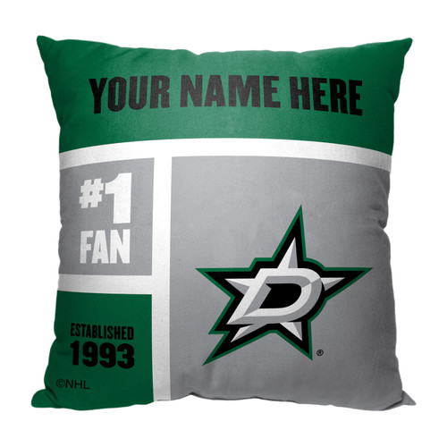 Dallas Stars Personalized Colorblock Throw Pillow