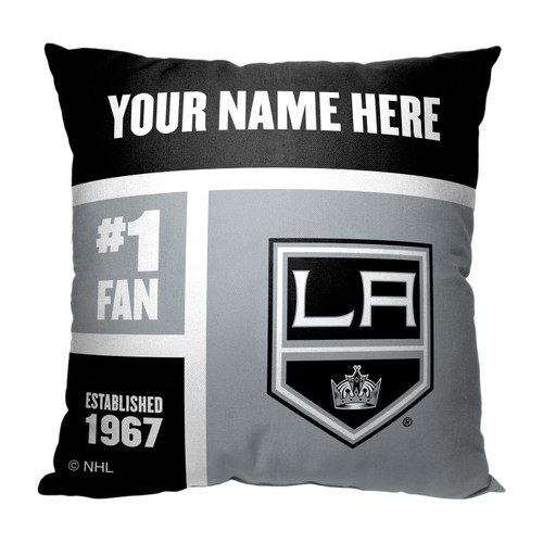 Los Angeles Kings Personalized Colorblock Throw Pillow