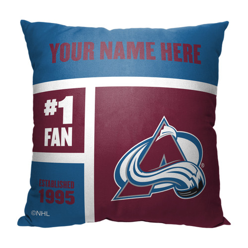 Colorado Avalanche Personalized Colorblock Throw Pillow