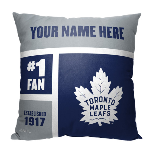 Toronto Maple Leafs Personalized Colorblock Throw Pillow