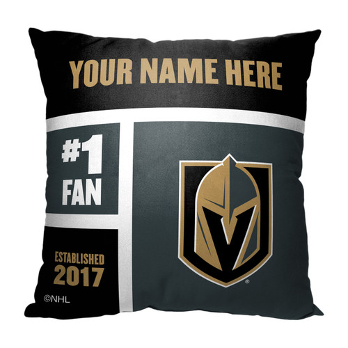 Vegas Golden Knights Personalized Colorblock Throw Pillow