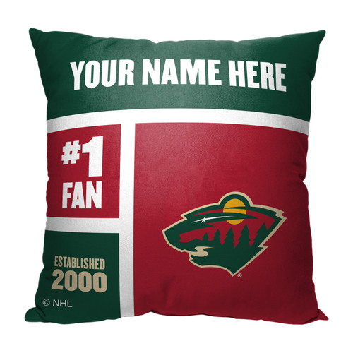 Minnesota Wild Personalized Colorblock Throw Pillow