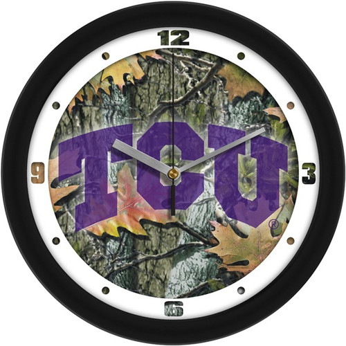 Texas Christian Horned Frogs Camo Wall Clock