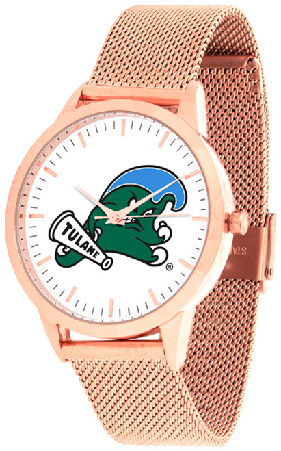 Tulane Green Wave Rose Mesh Statement Watch