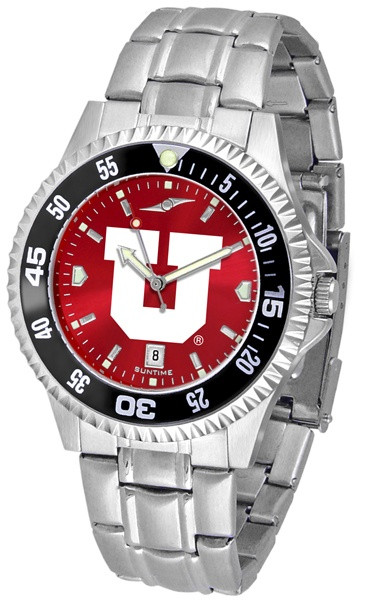 Utah Utes Competitor Steel AnoChrome Color Bezel Men's Watch