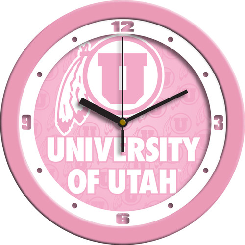 Utah Utes Pink Wall Clock