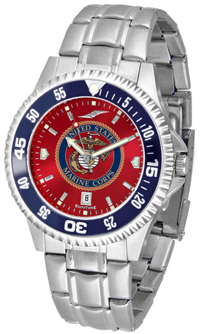 U.S. Marine Corps Competitor Steel AnoChrome Color Bezel Men's Watch