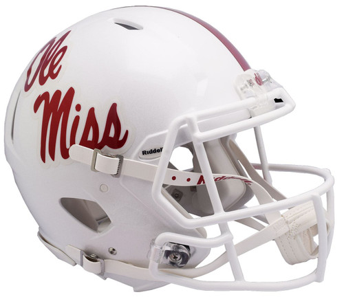 Mississippi Rebels White Riddell Speed Full Size Authentic Football Helmet