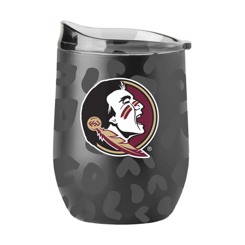 Florida State Seminoles 16 oz. Leopard Powder Coat Curved Beverage Glass