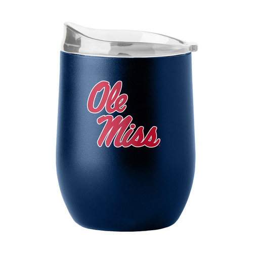 Mississippi Rebels 16 oz. Flipside Powder Coat Curved Beverage Glass