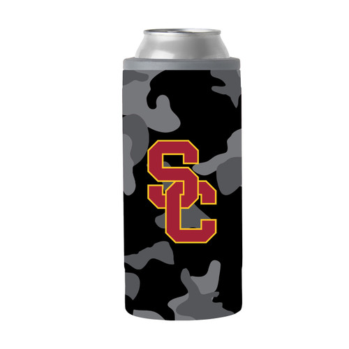 USC Trojans 12 oz. Black Camo Slim Can Coozie