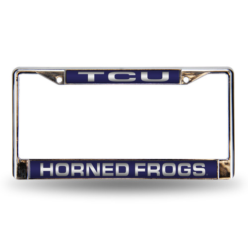 Texas Christian Horned Frogs Laser Chrome License Plate Frame