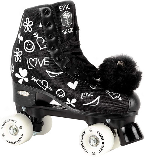 Epic Black LUV Light Up Quad Roller Skates