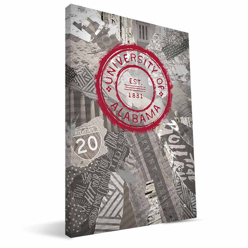 Alabama Crimson Tide 16" x 24" Scrapbook Canvas Print