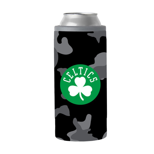 Boston Celtics 12 oz. Black Camo Slim Can Coozie